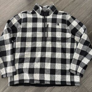 The North Face Mens 2XL Buffalo Plaid Quarter Zip Fleece Pullover Jacket